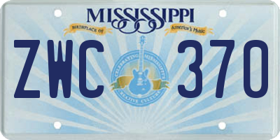 MS license plate ZWC370