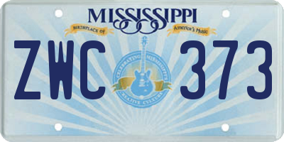 MS license plate ZWC373