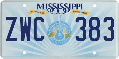 MS license plate ZWC383