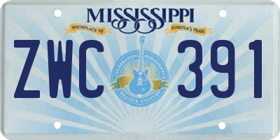 MS license plate ZWC391