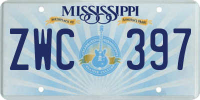 MS license plate ZWC397