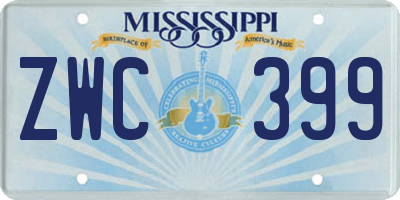 MS license plate ZWC399