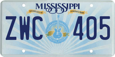 MS license plate ZWC405