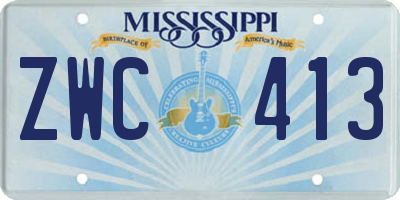MS license plate ZWC413