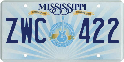 MS license plate ZWC422