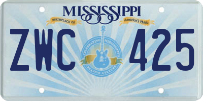 MS license plate ZWC425