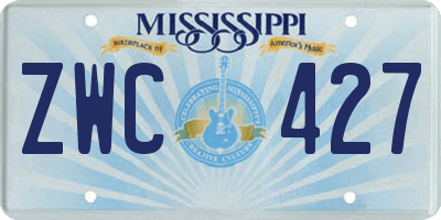 MS license plate ZWC427