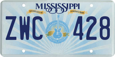 MS license plate ZWC428