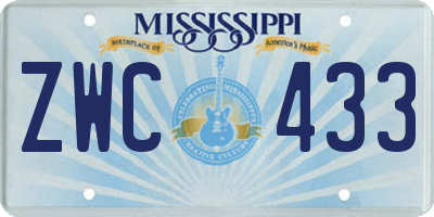 MS license plate ZWC433
