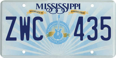 MS license plate ZWC435
