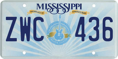MS license plate ZWC436