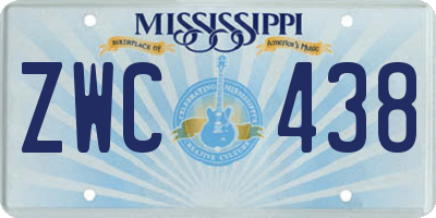MS license plate ZWC438