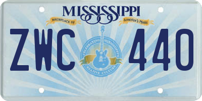 MS license plate ZWC440