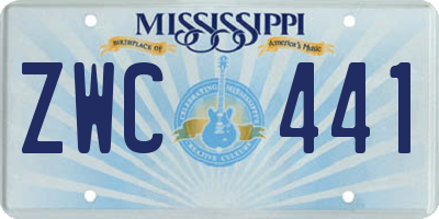 MS license plate ZWC441