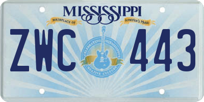 MS license plate ZWC443