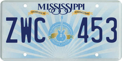 MS license plate ZWC453