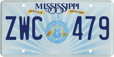 MS license plate ZWC479