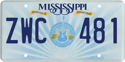 MS license plate ZWC481