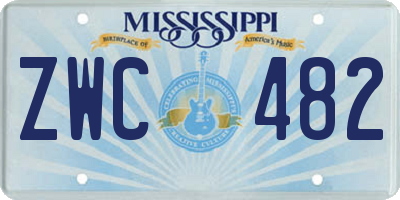MS license plate ZWC482