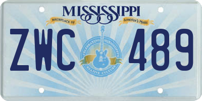 MS license plate ZWC489