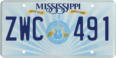 MS license plate ZWC491