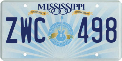 MS license plate ZWC498