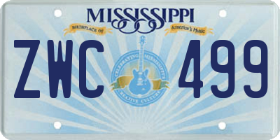 MS license plate ZWC499