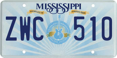 MS license plate ZWC510