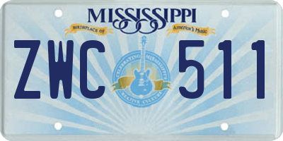 MS license plate ZWC511