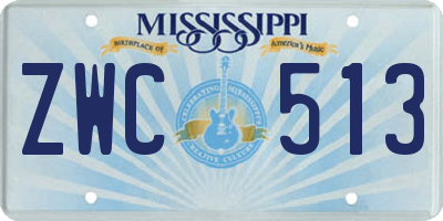 MS license plate ZWC513