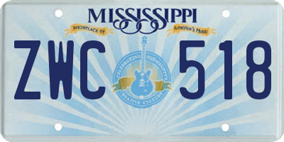MS license plate ZWC518