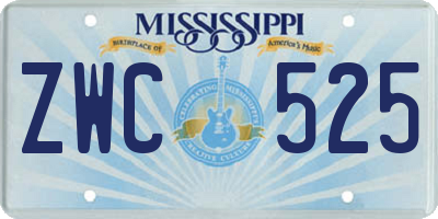 MS license plate ZWC525