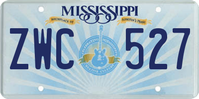 MS license plate ZWC527