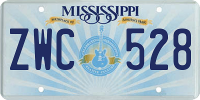 MS license plate ZWC528
