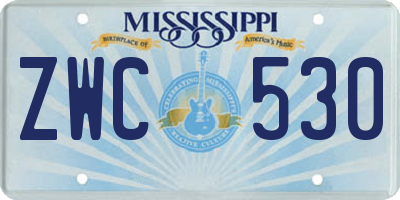 MS license plate ZWC530