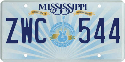 MS license plate ZWC544