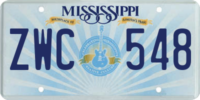 MS license plate ZWC548