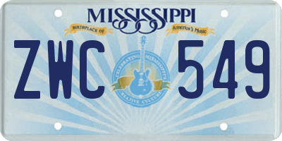 MS license plate ZWC549