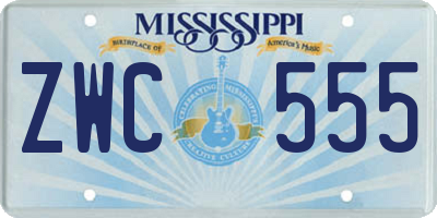MS license plate ZWC555