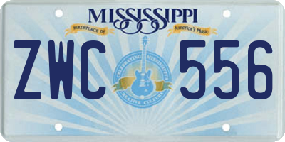 MS license plate ZWC556
