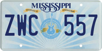 MS license plate ZWC557