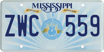 MS license plate ZWC559