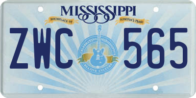 MS license plate ZWC565
