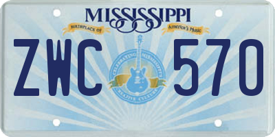 MS license plate ZWC570