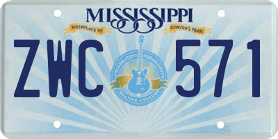 MS license plate ZWC571