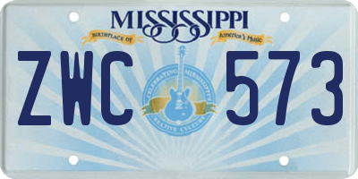 MS license plate ZWC573