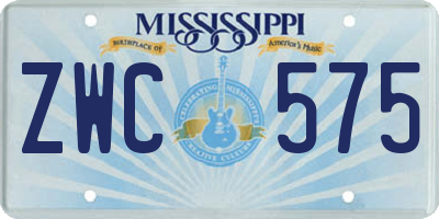 MS license plate ZWC575