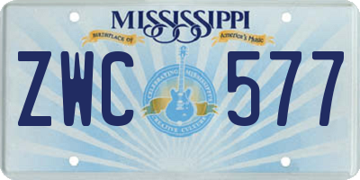 MS license plate ZWC577