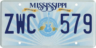 MS license plate ZWC579