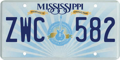 MS license plate ZWC582